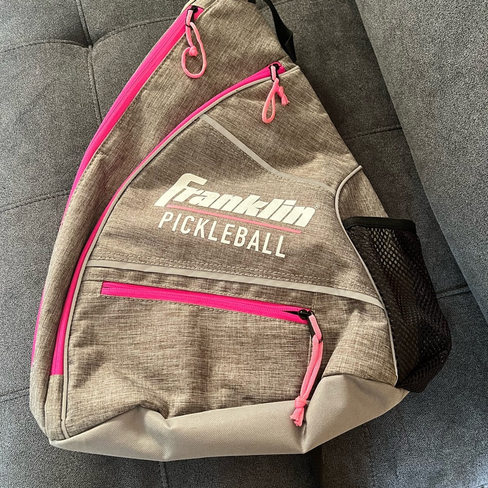 Franklin Gray and Pink Backpack with Vibrant Accents